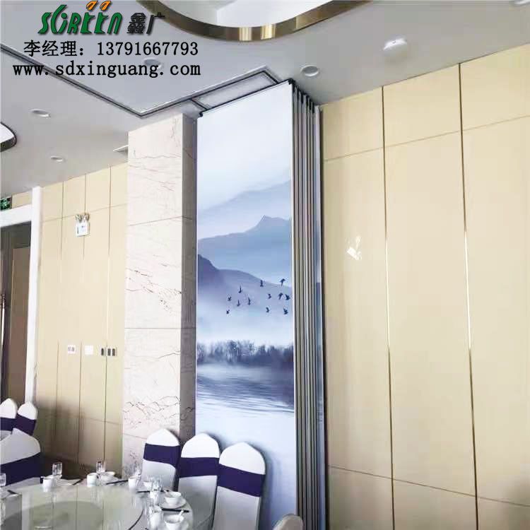 山東酒店活動隔斷，吊軌道隔斷工程